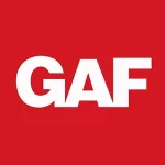 The image features the letters "GAF" in white against a red background